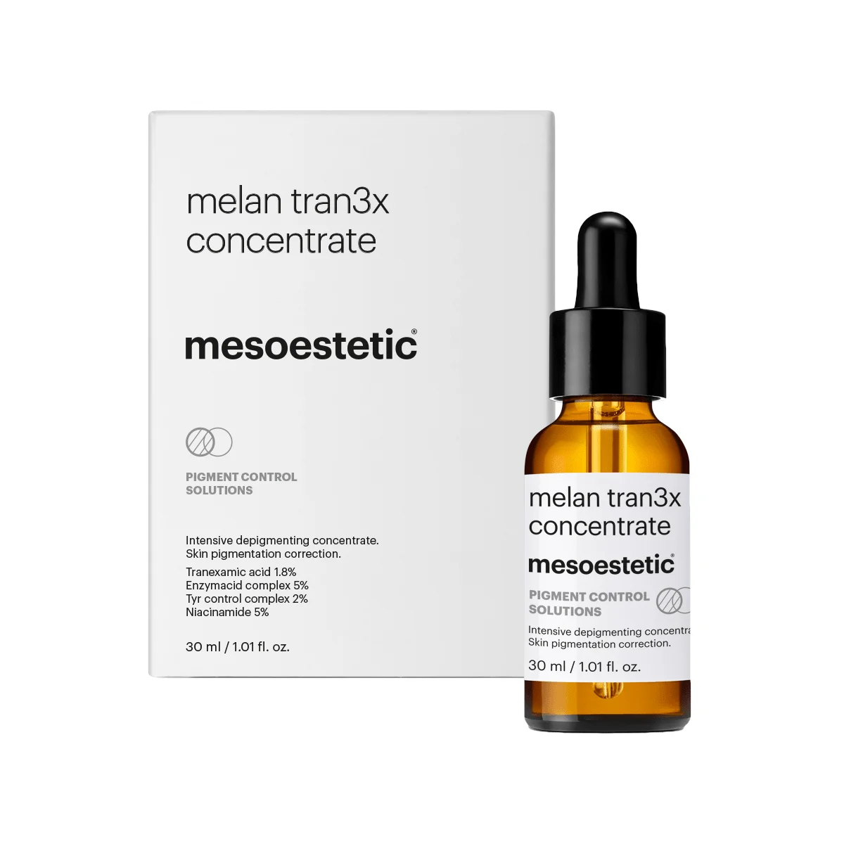 mesoestetic melan tran3x concentrate Pipettenflasche mit Originalverpackung