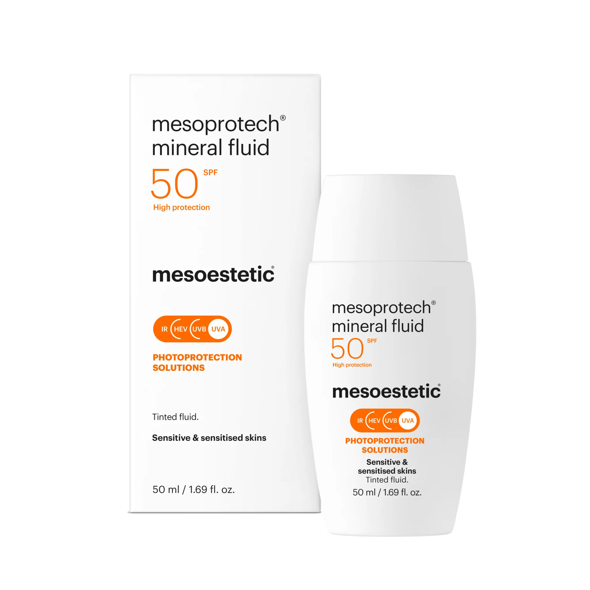 mesoestetic mesoprotech mineral fluid SPF 50 Pumpflasche mit Originalverpackung