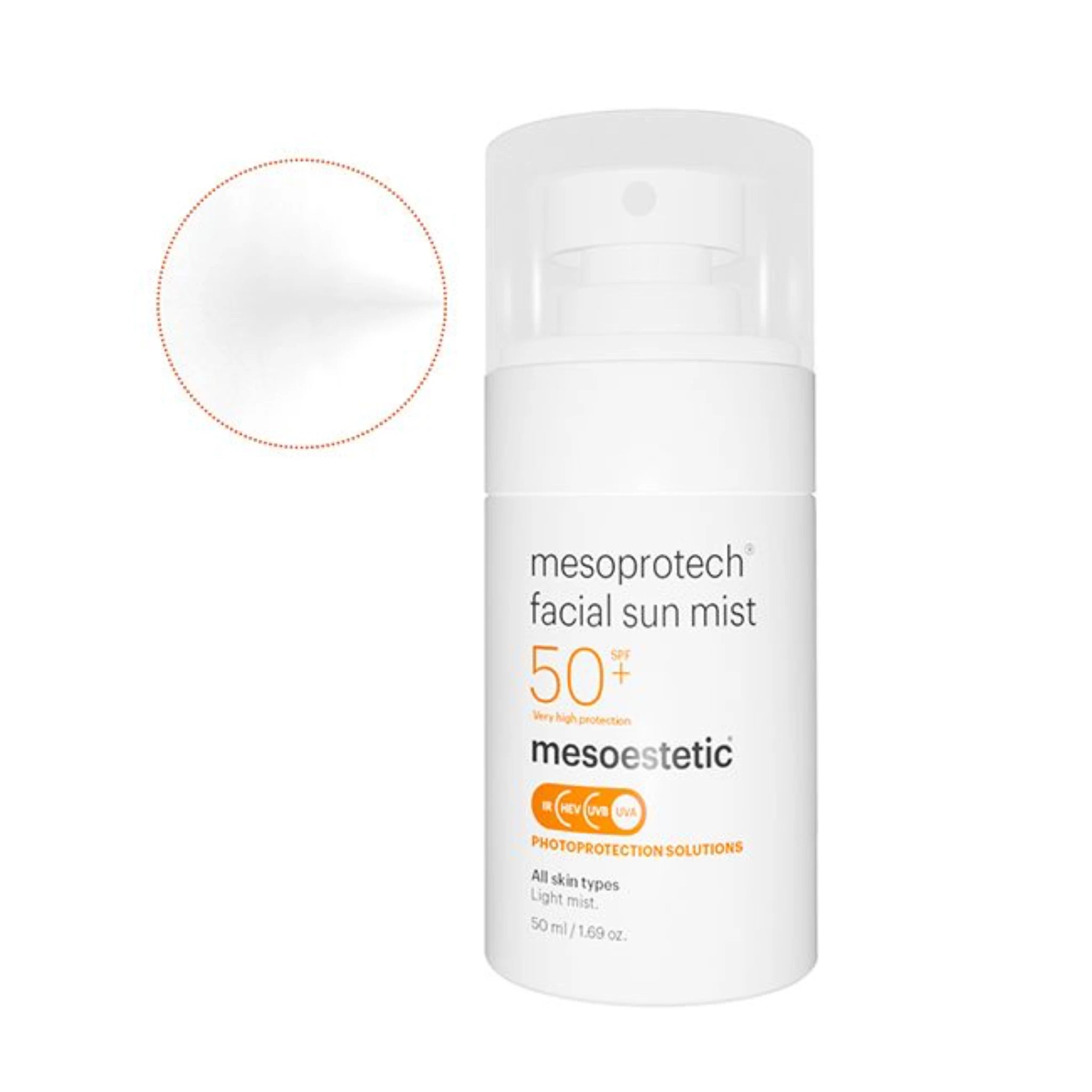 mesoestetic mesoprotech facial sun mist SPF 50+